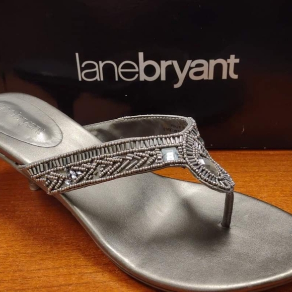 Lane Bryant Shoes - Lane Bryant 11 wide silver 2.5 in heel dress sandal new